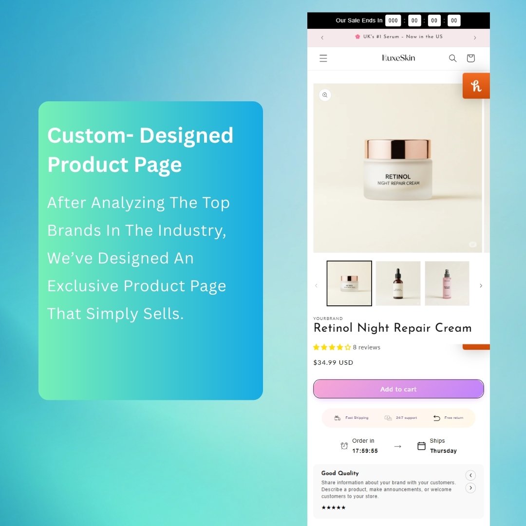 Premium Shopify 3.0 Beauty Skincare Theme | ECommerce Template for Face Serum & Cosmetic - Image 4