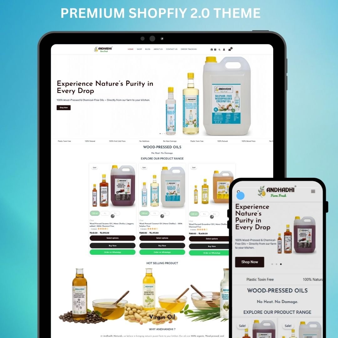 Ready-Made Natural Oil Products Website for Sale – Shopify Store