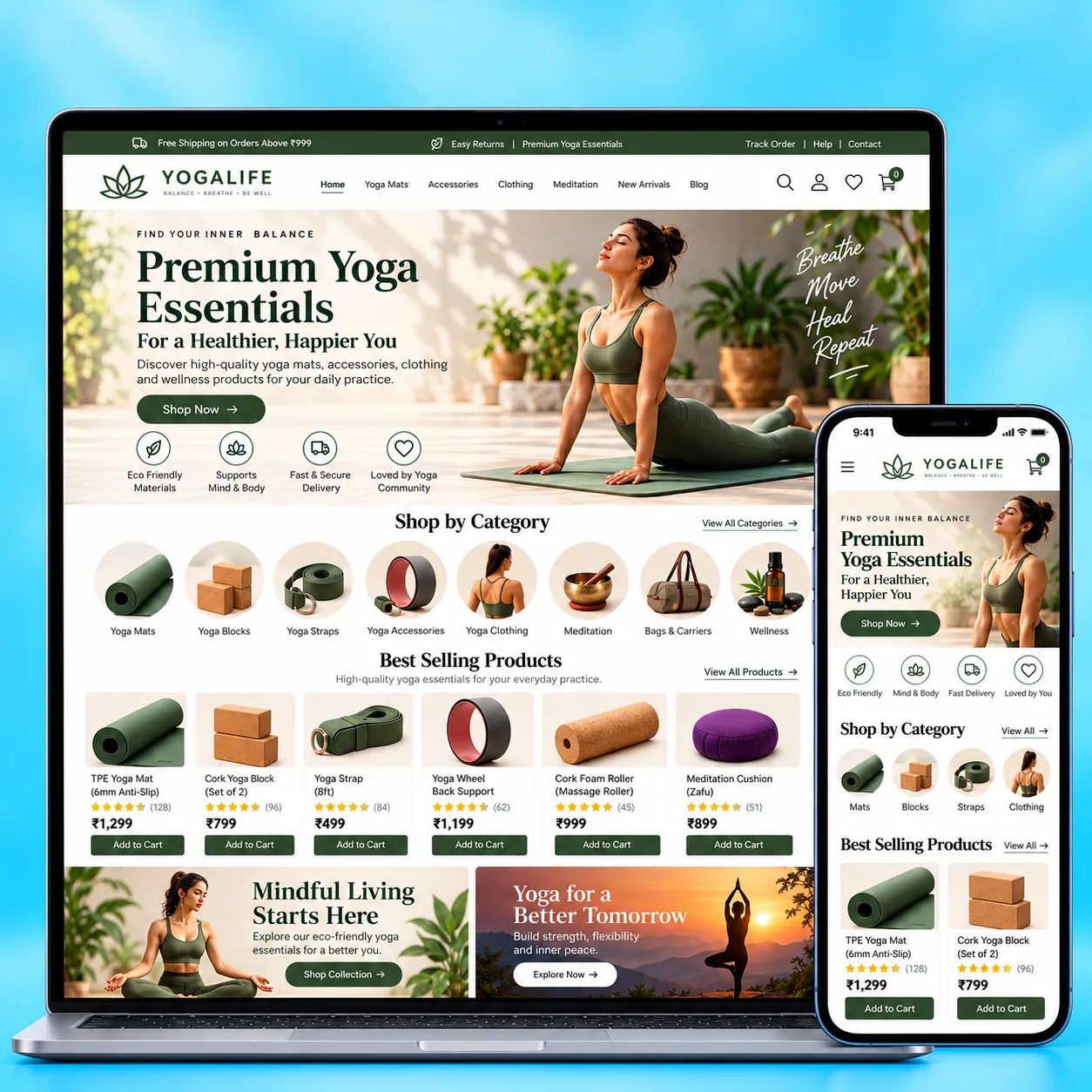 Yoga Shopify Theme - Premium design by LayoutKart