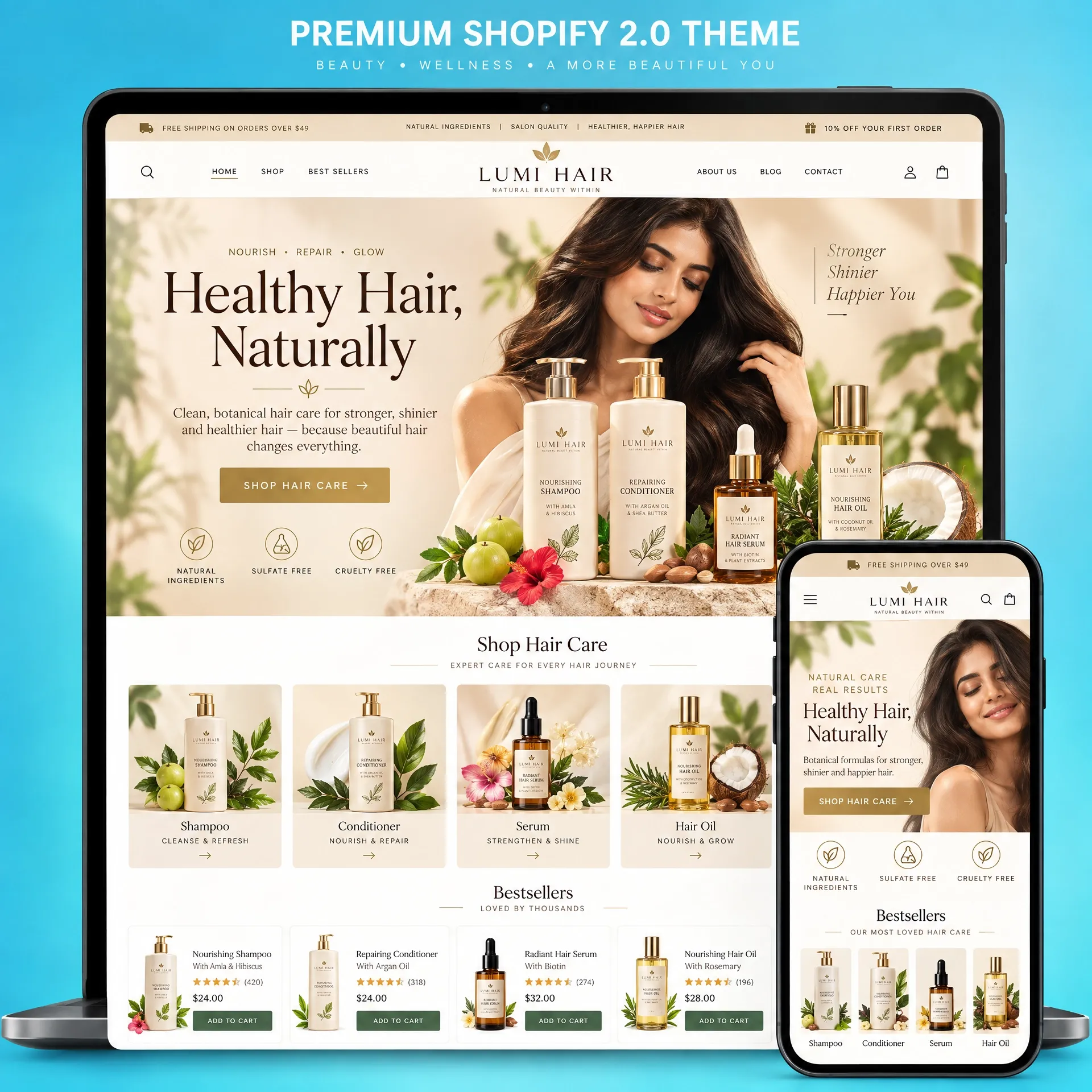 hair care shopify theme