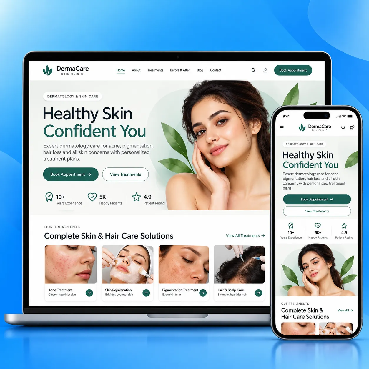Dermatologist Website Template - Premium design by LayoutKart