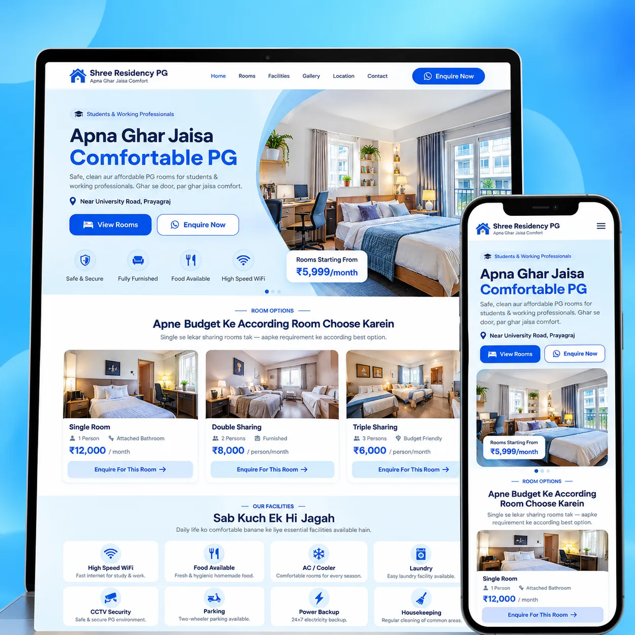 Pg Website Template - Premium design by LayoutKart