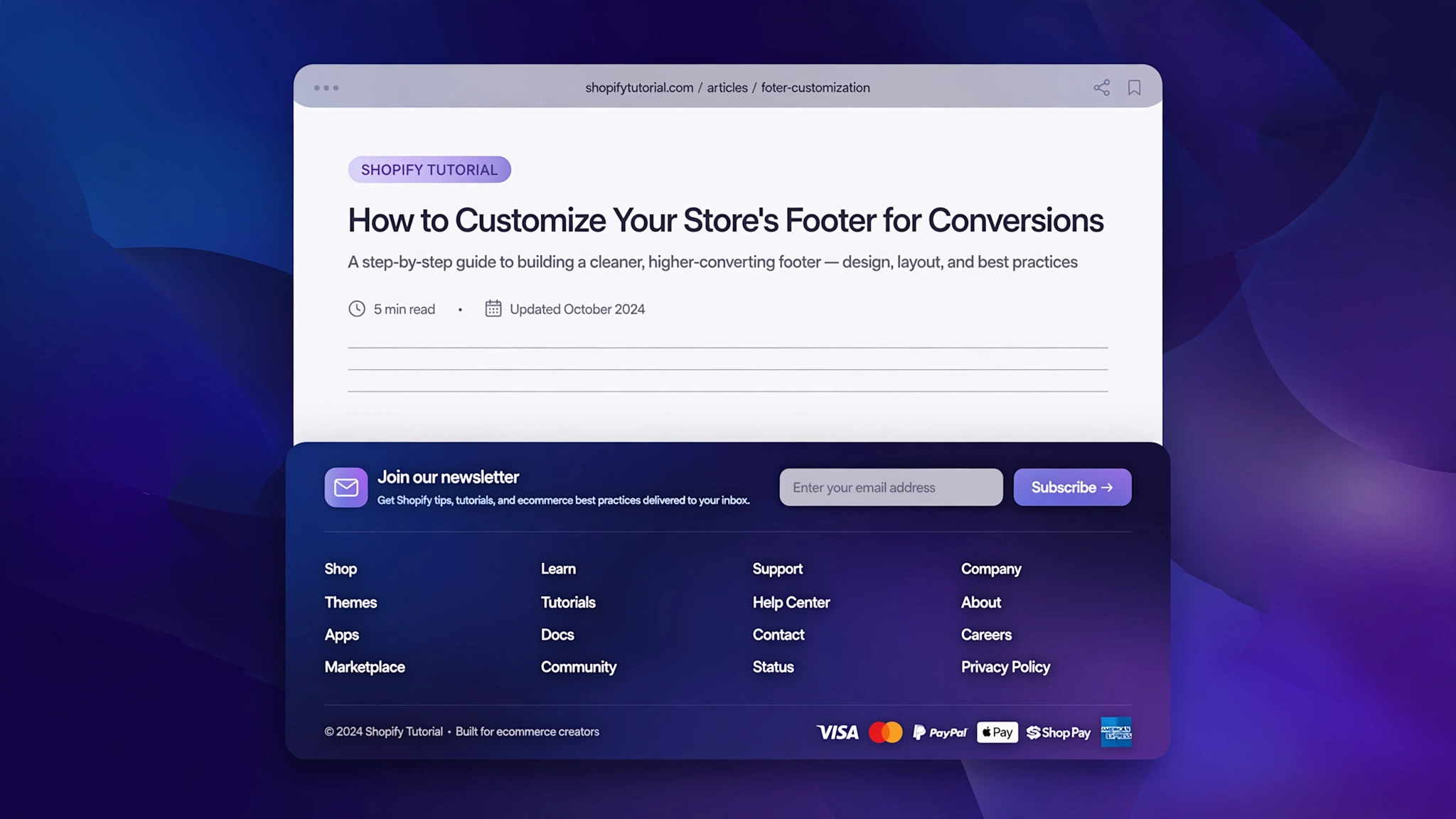 How to Customize Shopify Footer Using Liquid