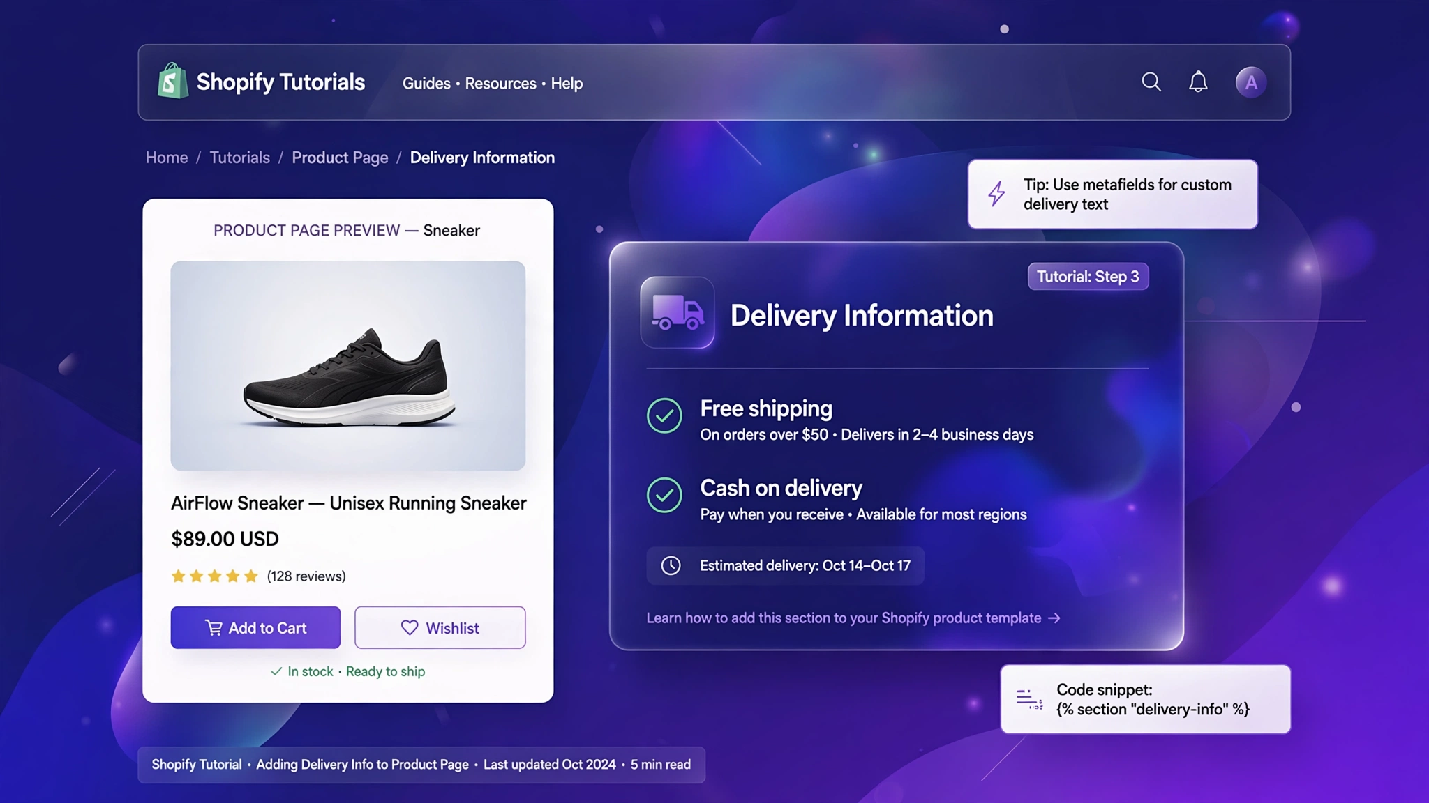 How to Add Delivery Details on Shopify Product Page