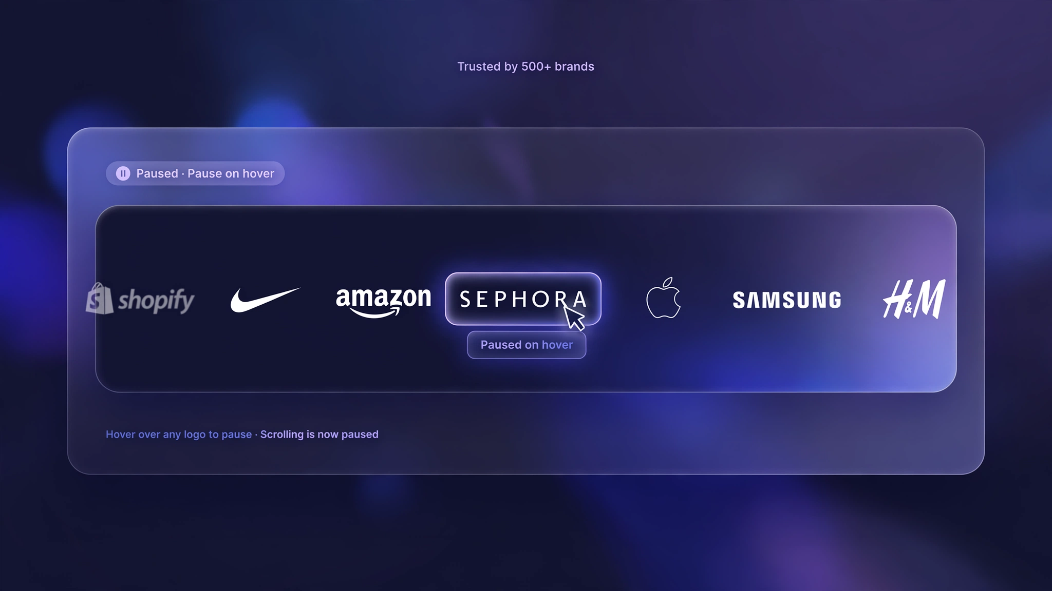 Shopify Scrolling Brand Logos Section